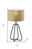 Open Cane Web Natural Shade Dark Bronze Table Lamp - Homeroots - Flyclothing LLC