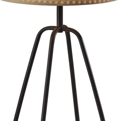 Open Cane Web Natural Shade Dark Bronze Table Lamp - Homeroots