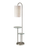 66" Tray Table Floor Lamp With White Drum Shade - Homeroots