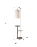 66" Tray Table Floor Lamp With White Drum Shade - Homeroots - Flyclothing LLC