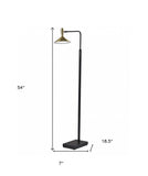 Adjustable Brass Spotlight Led Floor Lamp In Black Metal - Homeroots - Flyclothing LLC