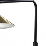 Adjustable Brass Spotlight Led Floor Lamp In Black Metal - Homeroots