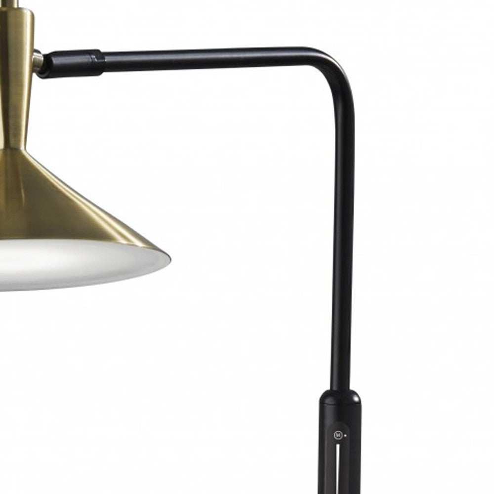 Adjustable Brass Spotlight Led Floor Lamp In Black Metal - Homeroots - Flyclothing LLC