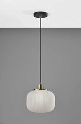 Striped Glass Glow Metal Pendant - Homeroots - Flyclothing LLC