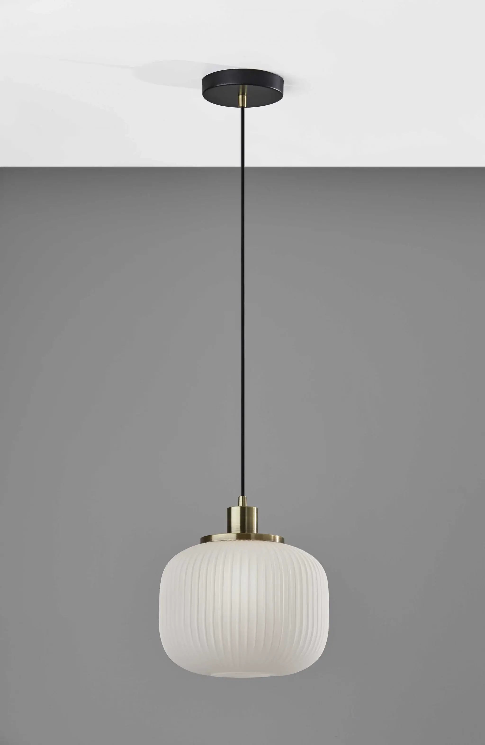 Striped Glass Glow Metal Pendant - Homeroots - Flyclothing LLC