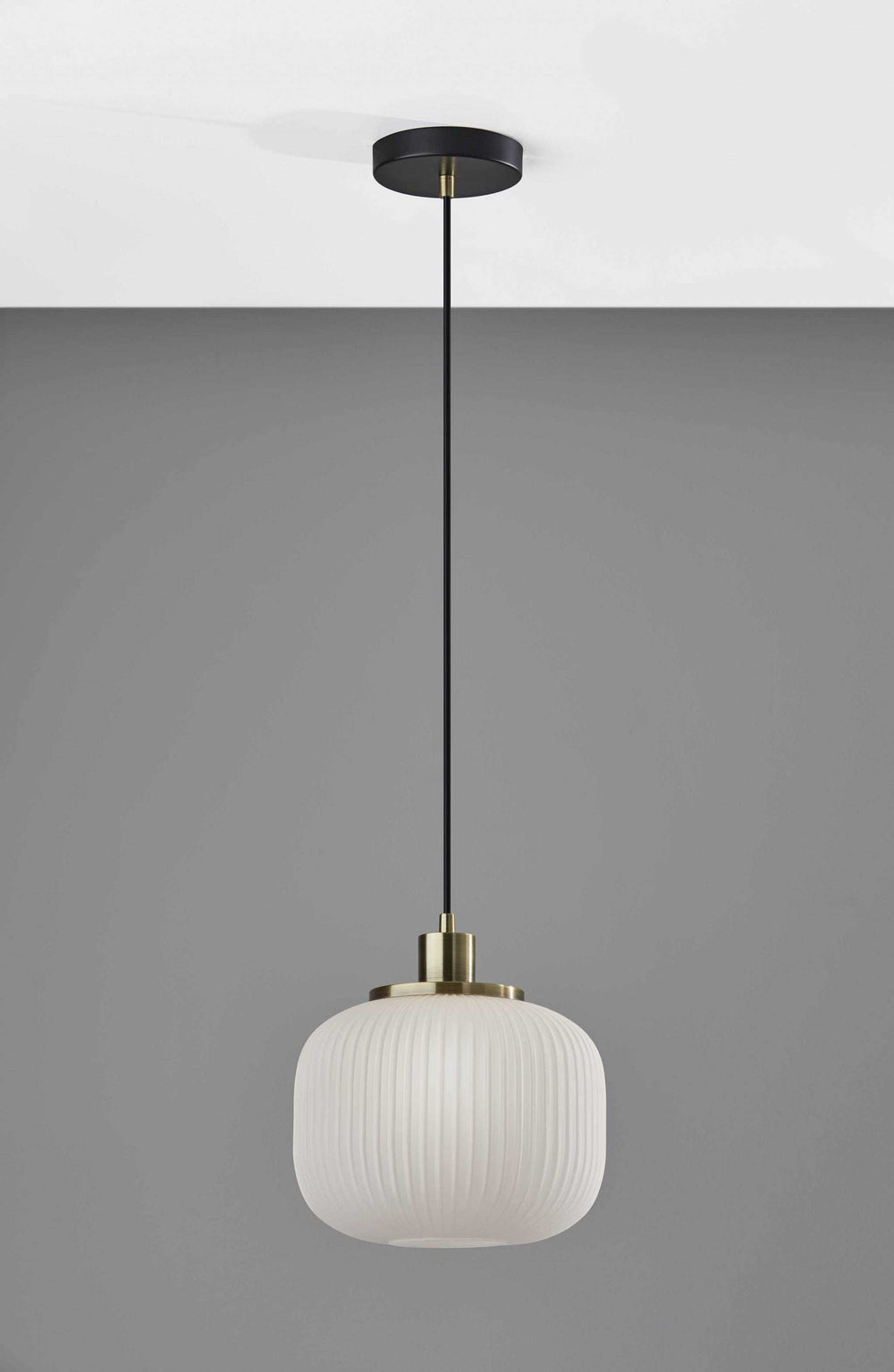 Striped Glass Glow Metal Pendant - Homeroots - Flyclothing LLC