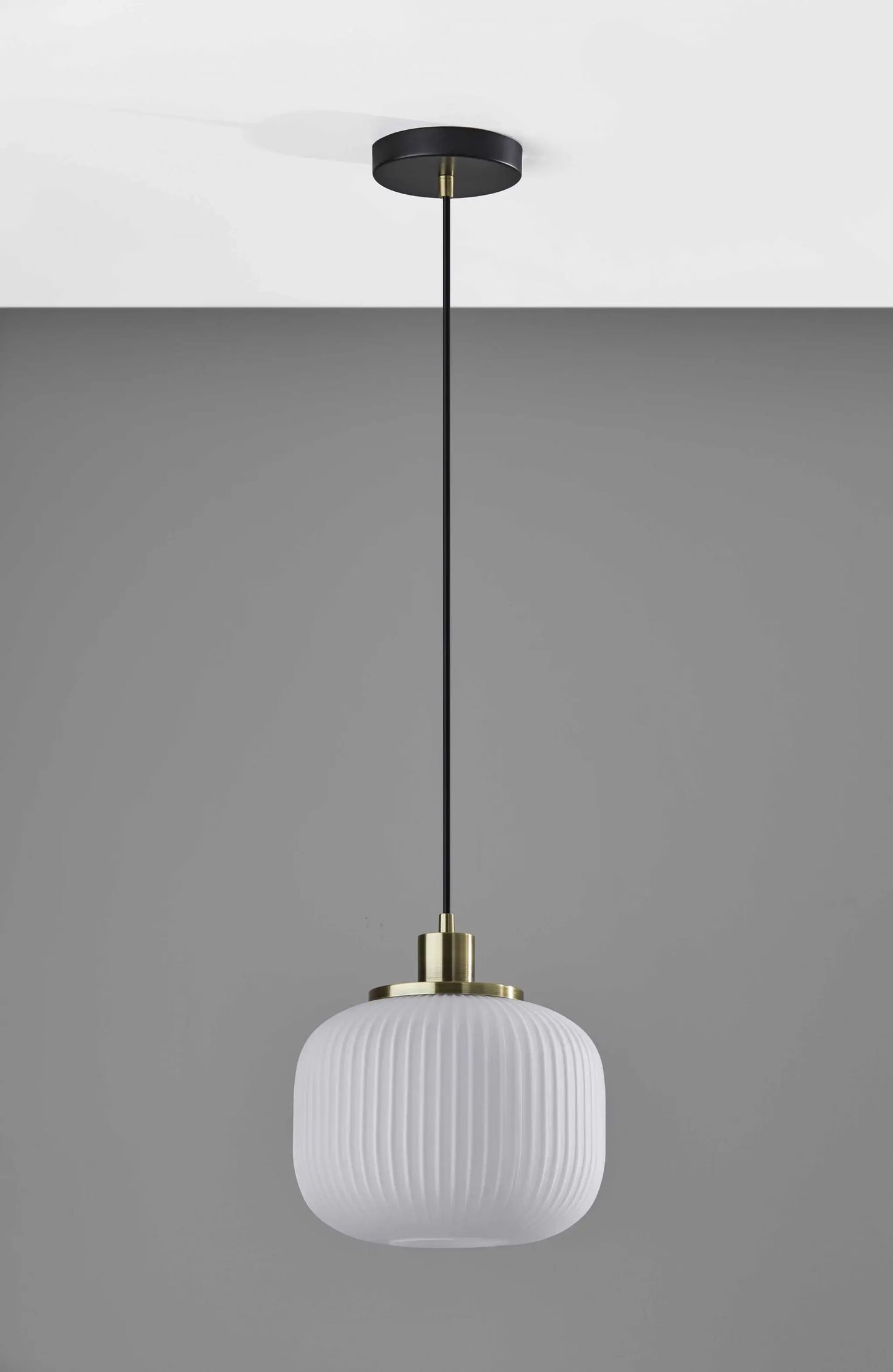 Striped Glass Glow Metal Pendant - Homeroots - Flyclothing LLC