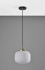 Striped Glass Glow Metal Pendant - Homeroots - Flyclothing LLC