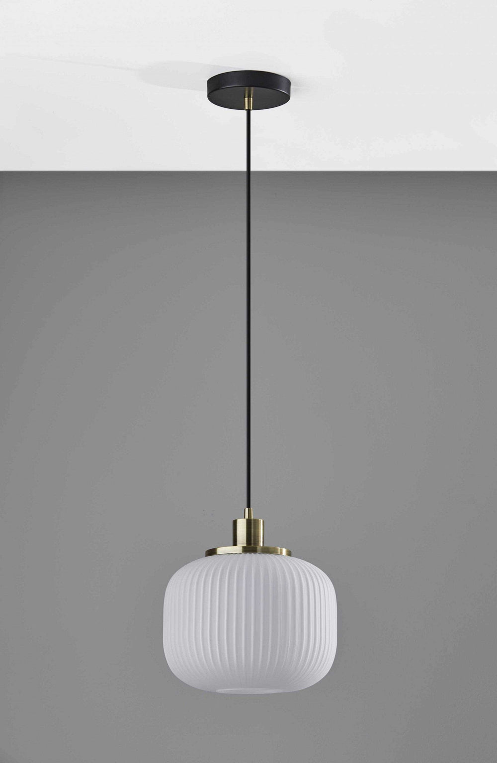 Striped Glass Glow Metal Pendant - Homeroots - Flyclothing LLC