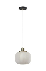 Striped Glass Glow Metal Pendant - Homeroots - Flyclothing LLC