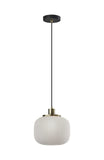 Striped Glass Glow Metal Pendant - Homeroots