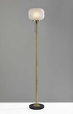 65" Black Torchiere Floor Lamp With White Globe Shade - Homeroots