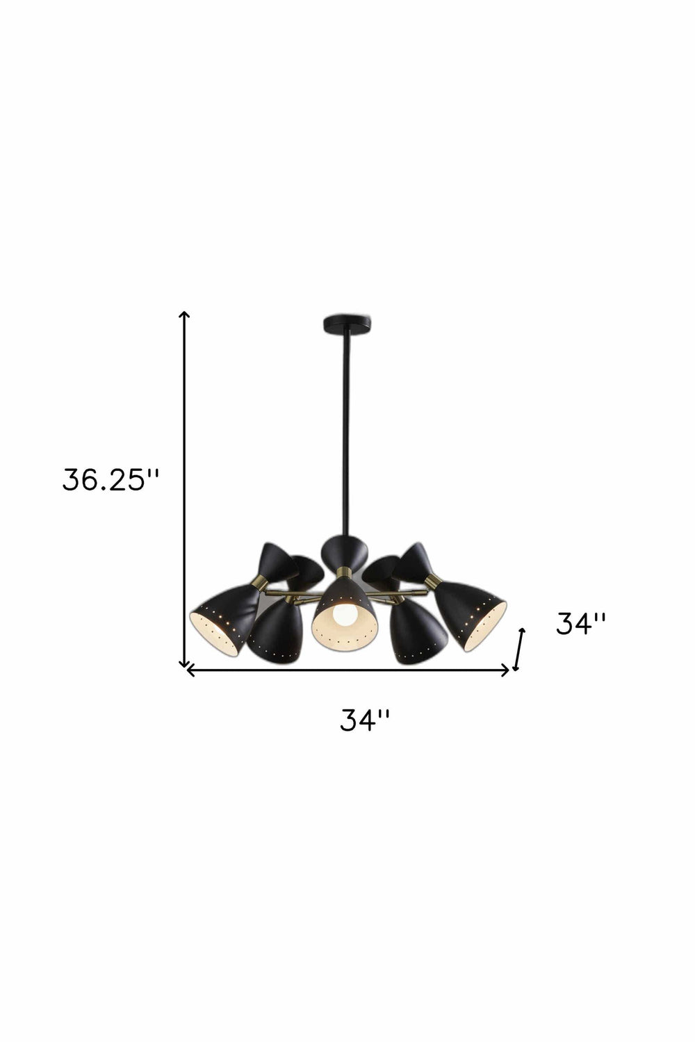 Cinco Diabolo Adjustable Black Metal Pendant - Homeroots - Flyclothing LLC