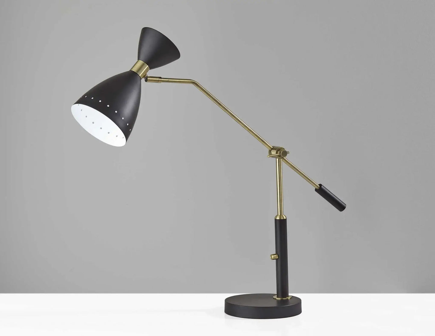 Brass Cinch Black Metal Adjustable Desk Lamp - Homeroots - Flyclothing LLC