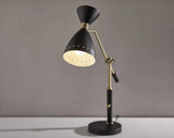 Brass Cinch Black Metal Adjustable Desk Lamp - Homeroots - Flyclothing LLC