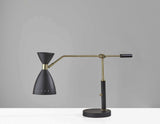 Brass Cinch Black Metal Adjustable Desk Lamp - Homeroots - Flyclothing LLC