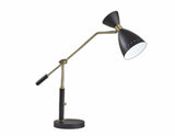Brass Cinch Black Metal Adjustable Desk Lamp - Homeroots