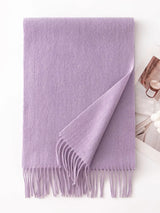 Solid Color Fringe Scarf - Trendsi - Flyclothing LLC