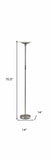 71" Steel Led Torchiere Floor Lamp With White Solid Color Cone Shade - Homeroots