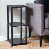 28" Black Square End Table With Two Shelves - Homeroots - Flyclothing LLC