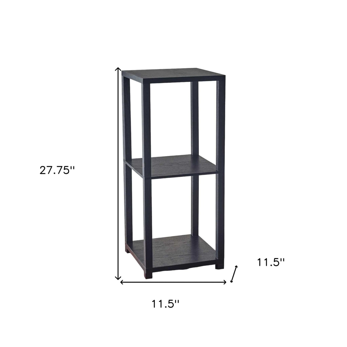 28" Black Square End Table With Two Shelves - Homeroots - Flyclothing LLC