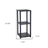 28" Black Square End Table With Two Shelves - Homeroots - Flyclothing LLC
