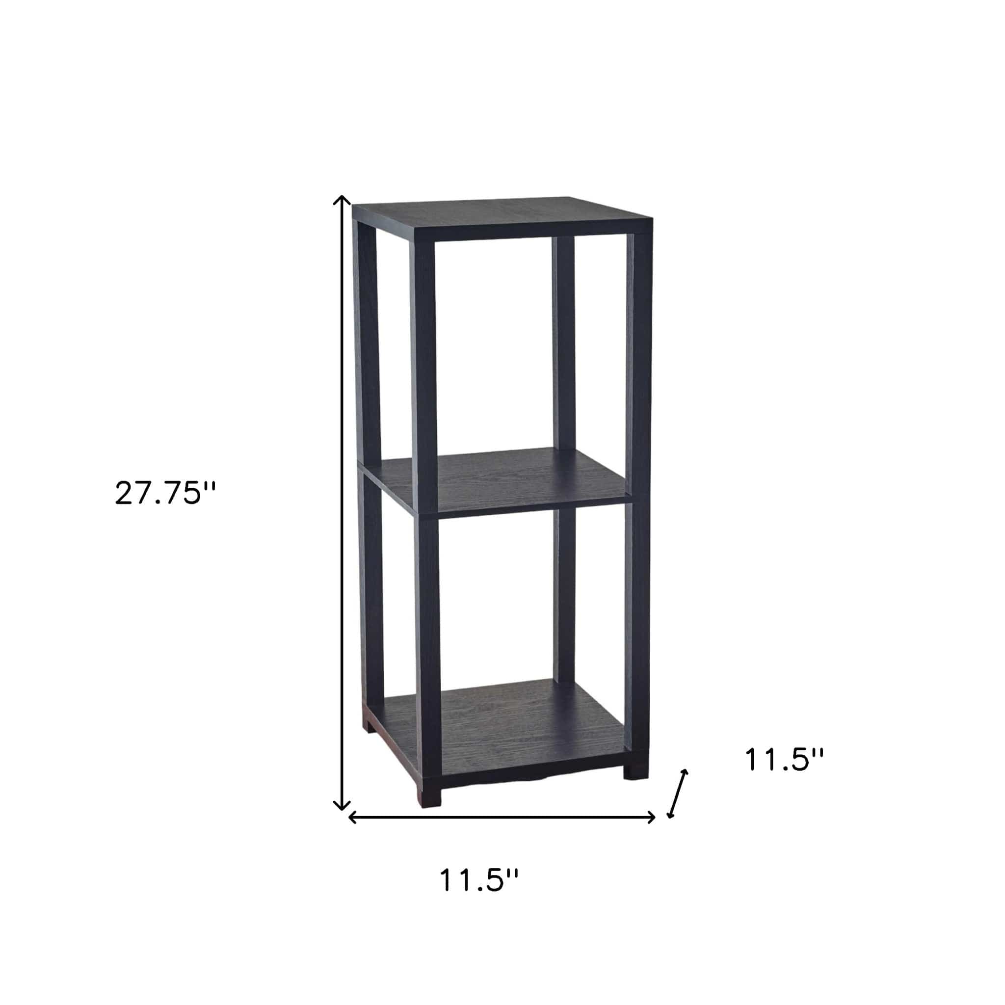 28" Black Square End Table With Two Shelves - Homeroots - Flyclothing LLC