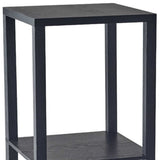 28" Black Square End Table With Two Shelves - Homeroots - Flyclothing LLC