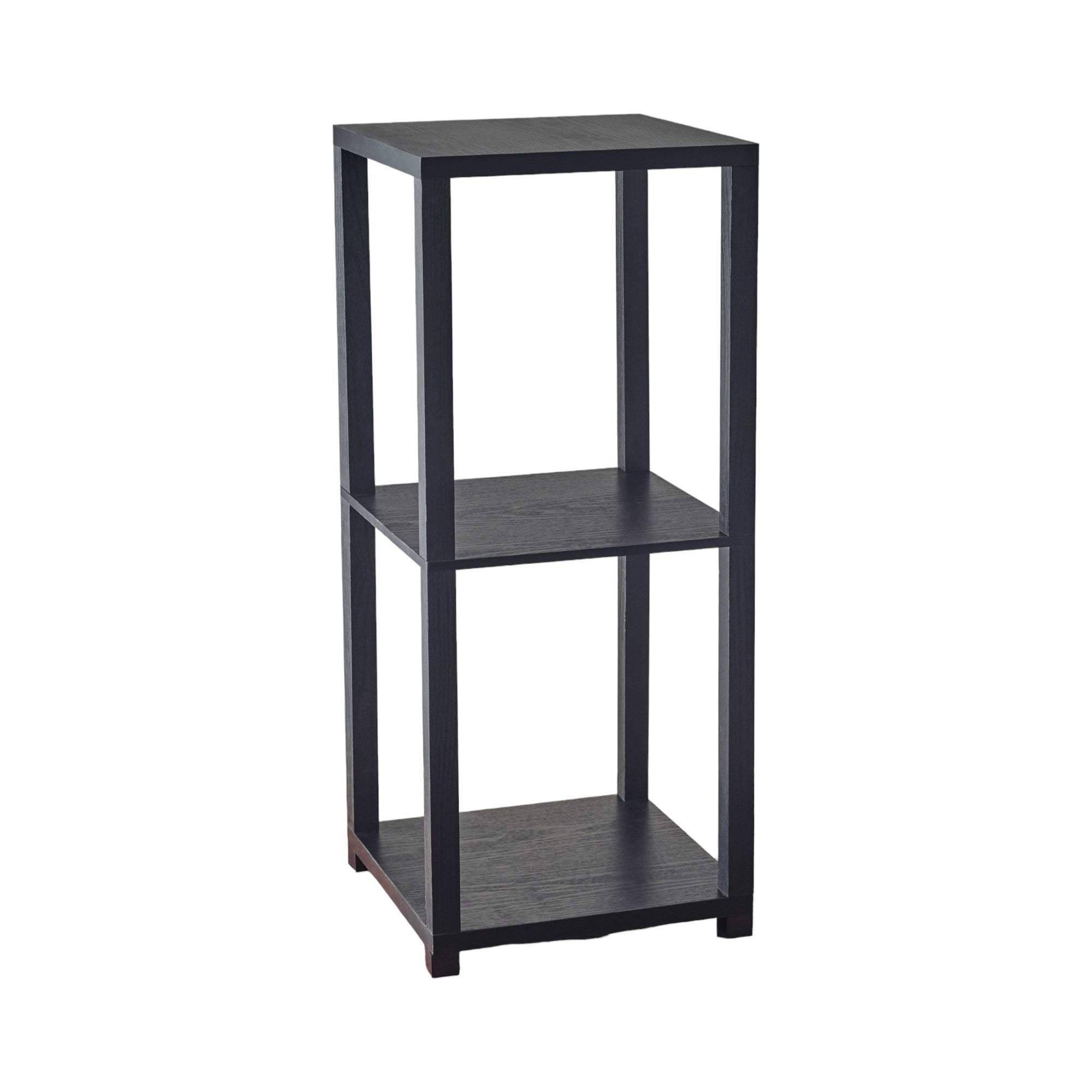 28" Black Square End Table With Two Shelves - Homeroots - Flyclothing LLC