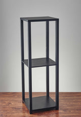 35" Black Solid Wood Square End Table With Two Shelves - Homeroots - Flyclothing LLC