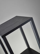 35" Black Solid Wood Square End Table With Two Shelves - Homeroots - Flyclothing LLC