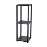 35" Black Solid Wood Square End Table With Two Shelves - Homeroots