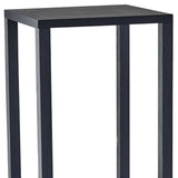 35" Black Solid Wood Square End Table With Two Shelves - Homeroots - Flyclothing LLC