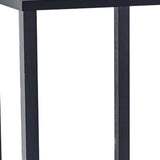 35" Black Solid Wood Square End Table With Two Shelves - Homeroots - Flyclothing LLC