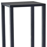 35" Black Solid Wood Square End Table With Two Shelves - Homeroots