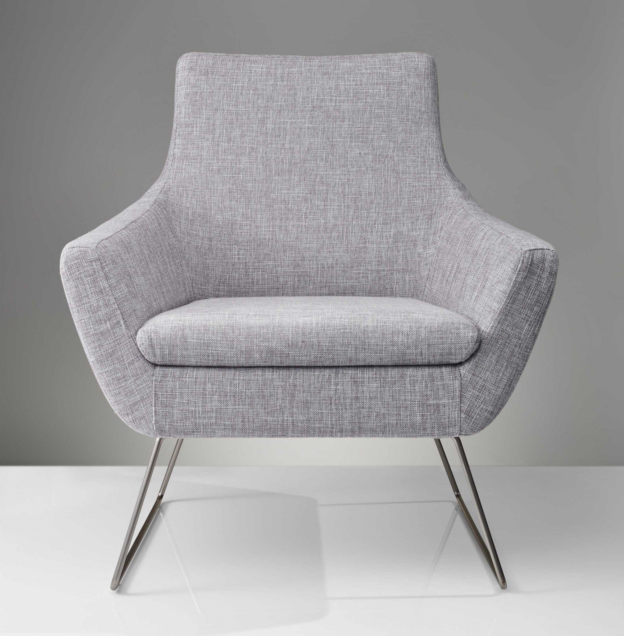 Pale Grey Upholstered Armchair - Homeroots