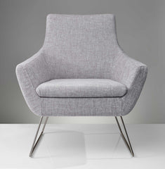 Pale Grey Upholstered Armchair - Homeroots