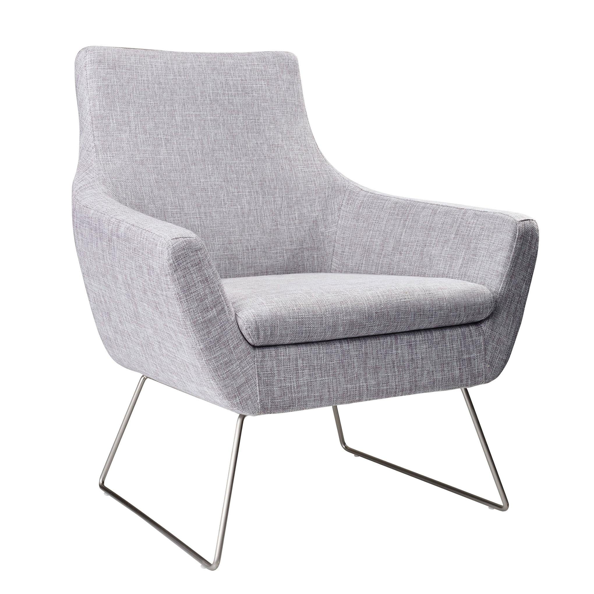Pale Grey Upholstered Armchair - Homeroots