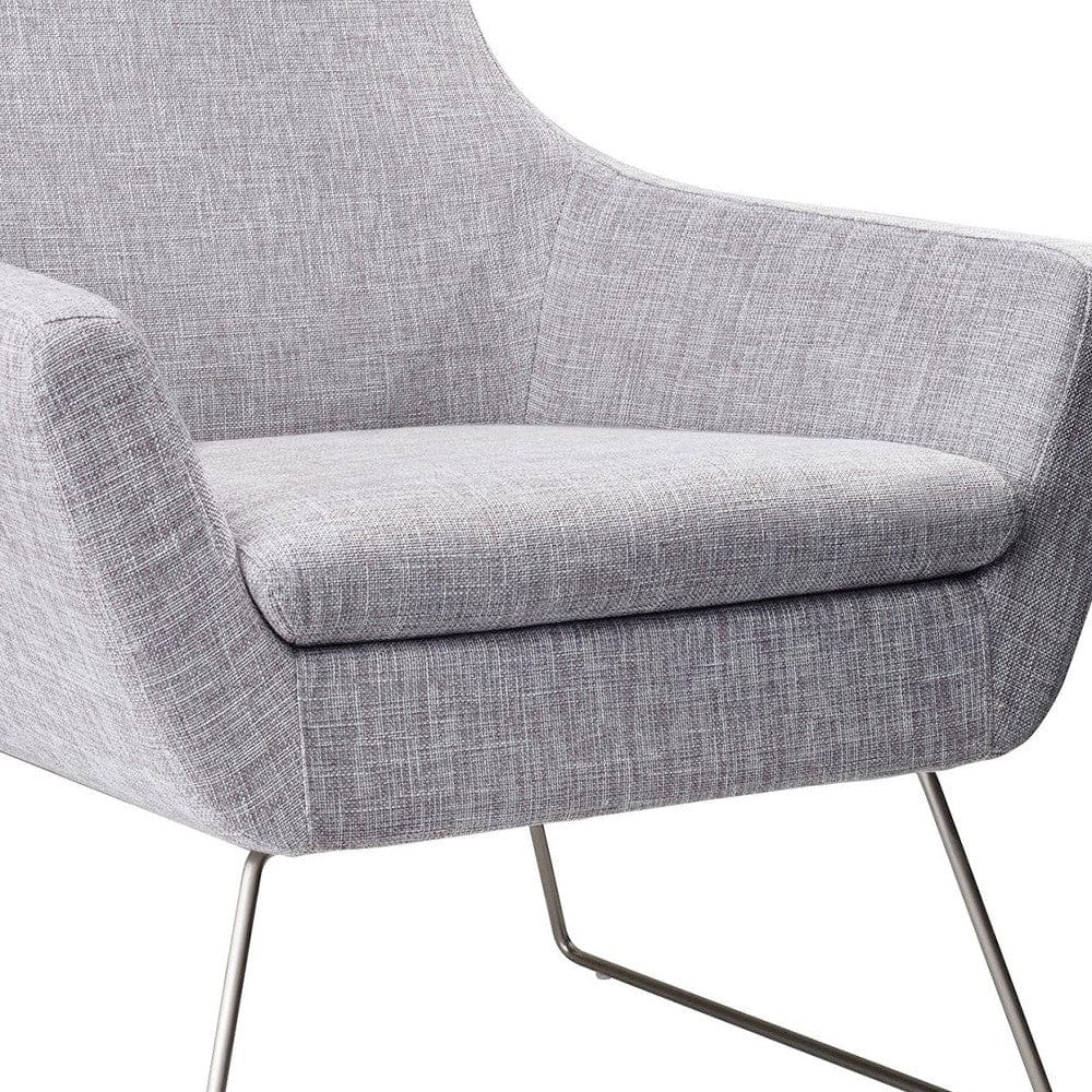 Pale Grey Upholstered Armchair - Homeroots