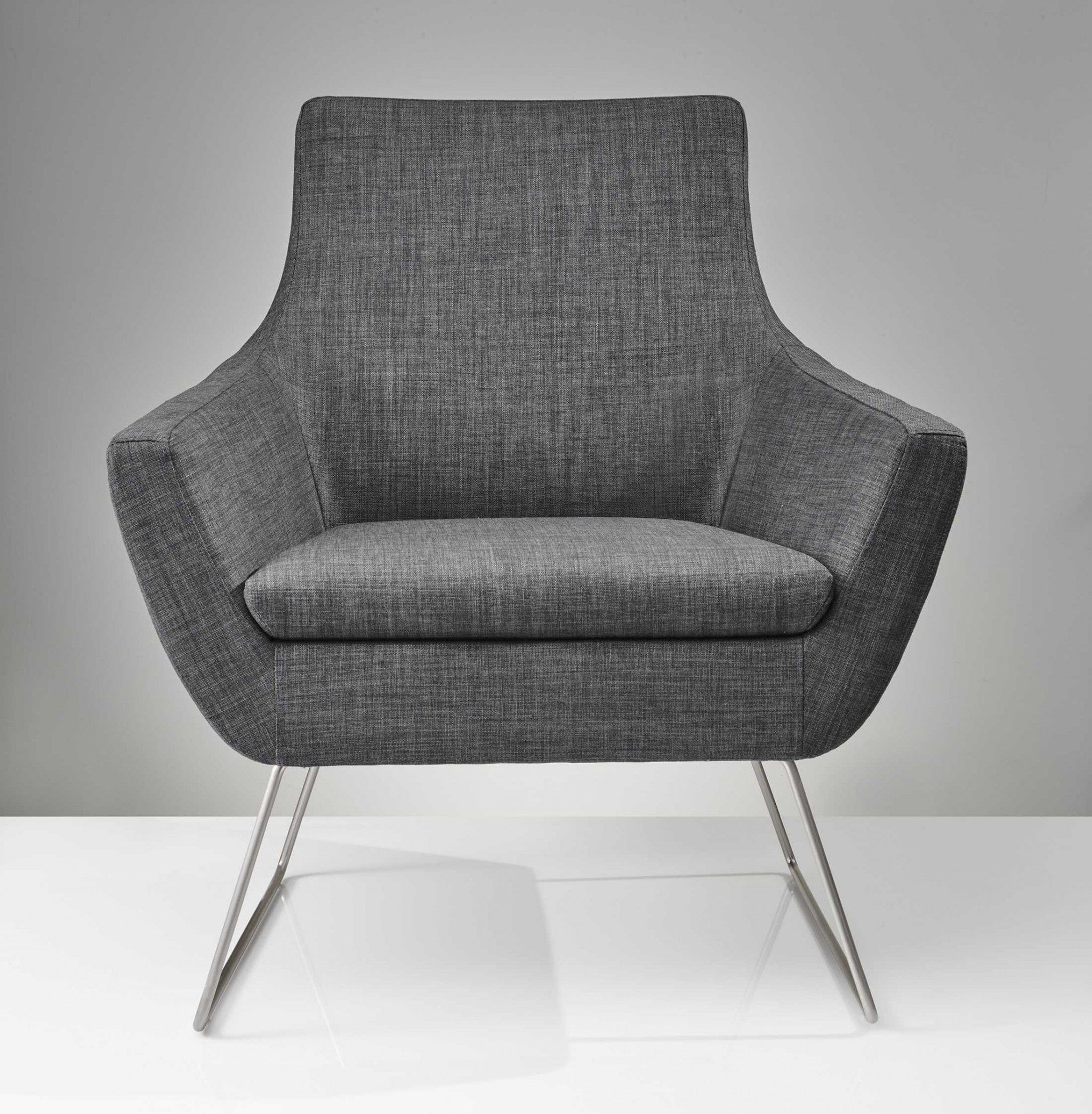 Dark Grey Upholstered Armchair - Homeroots