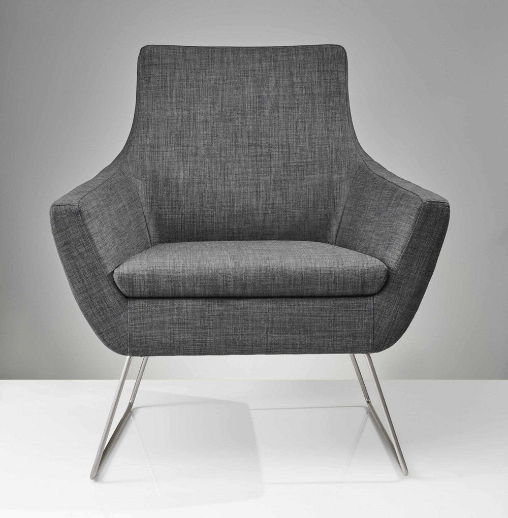 Dark Grey Upholstered Armchair - Homeroots - Flyclothing LLC