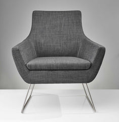 Dark Grey Upholstered Armchair - Homeroots