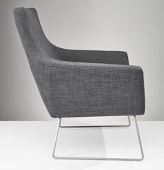 Dark Grey Upholstered Armchair - Homeroots