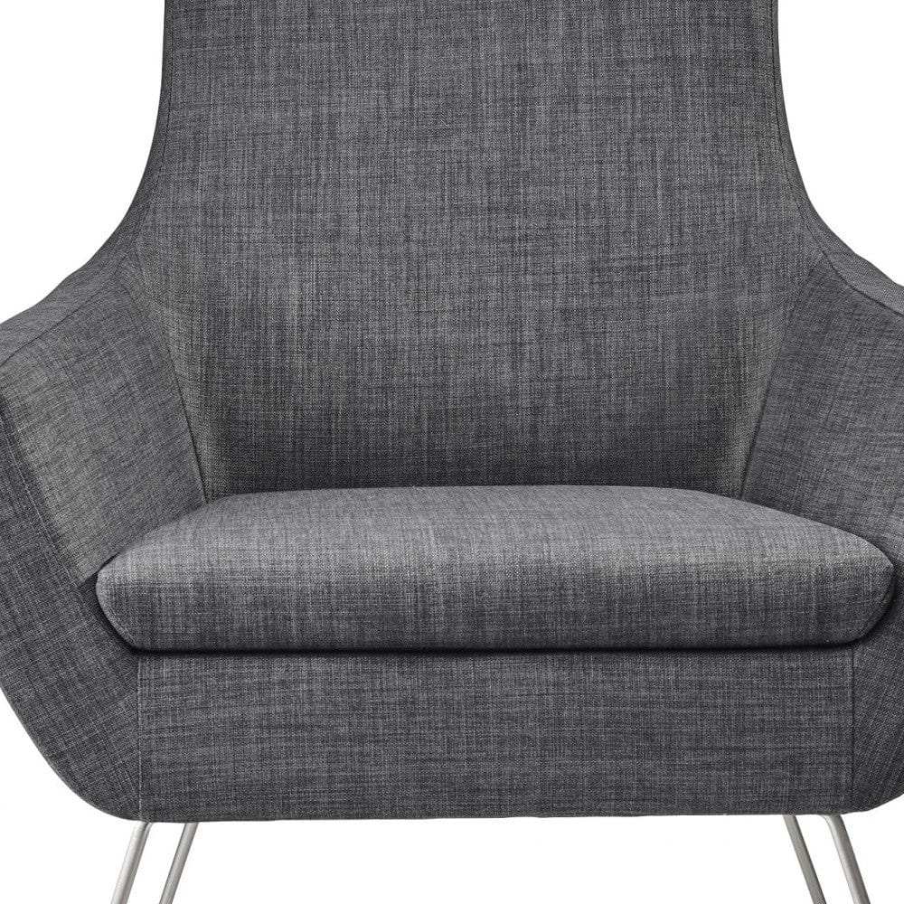 Dark Grey Upholstered Armchair - Homeroots - Flyclothing LLC