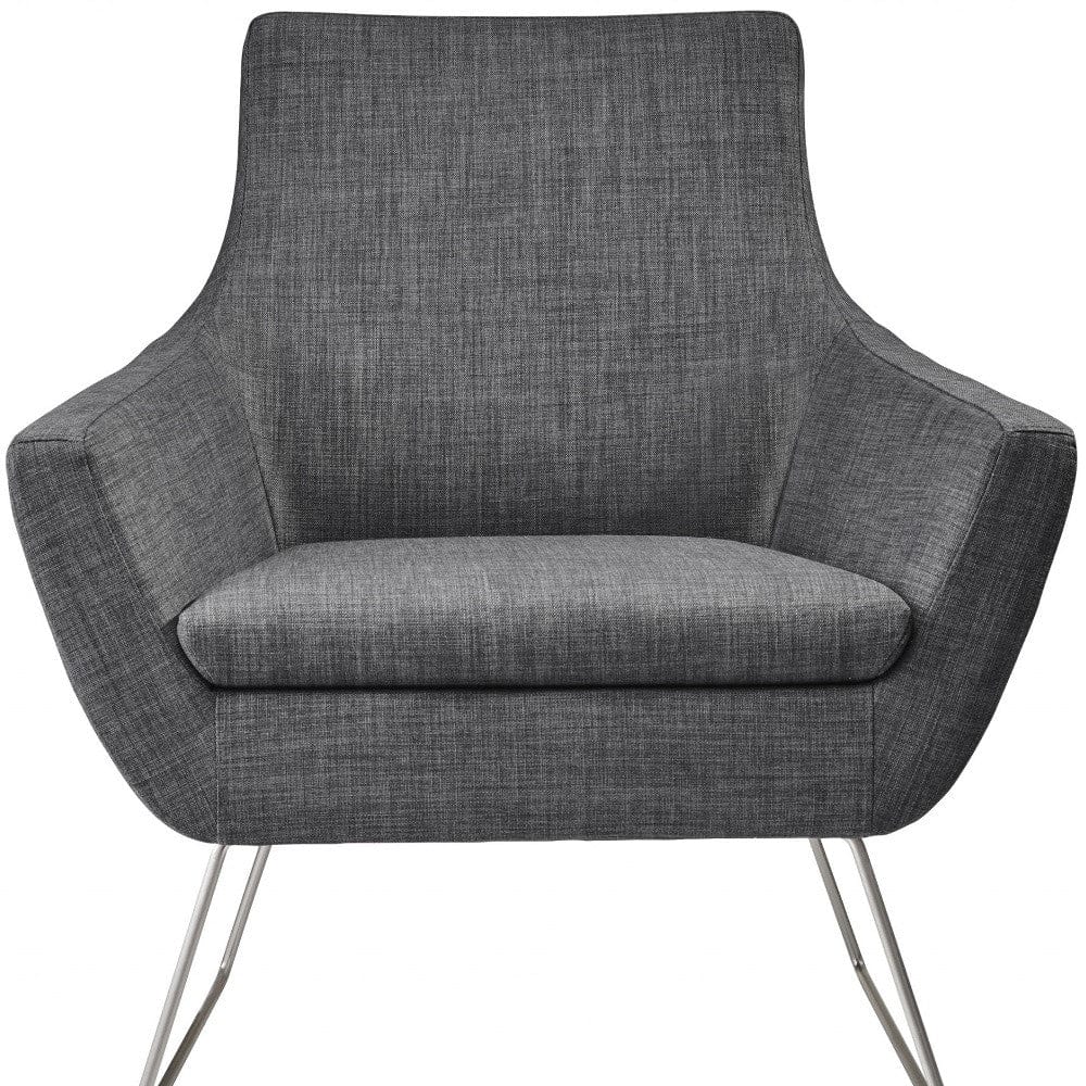 Dark Grey Upholstered Armchair - Homeroots