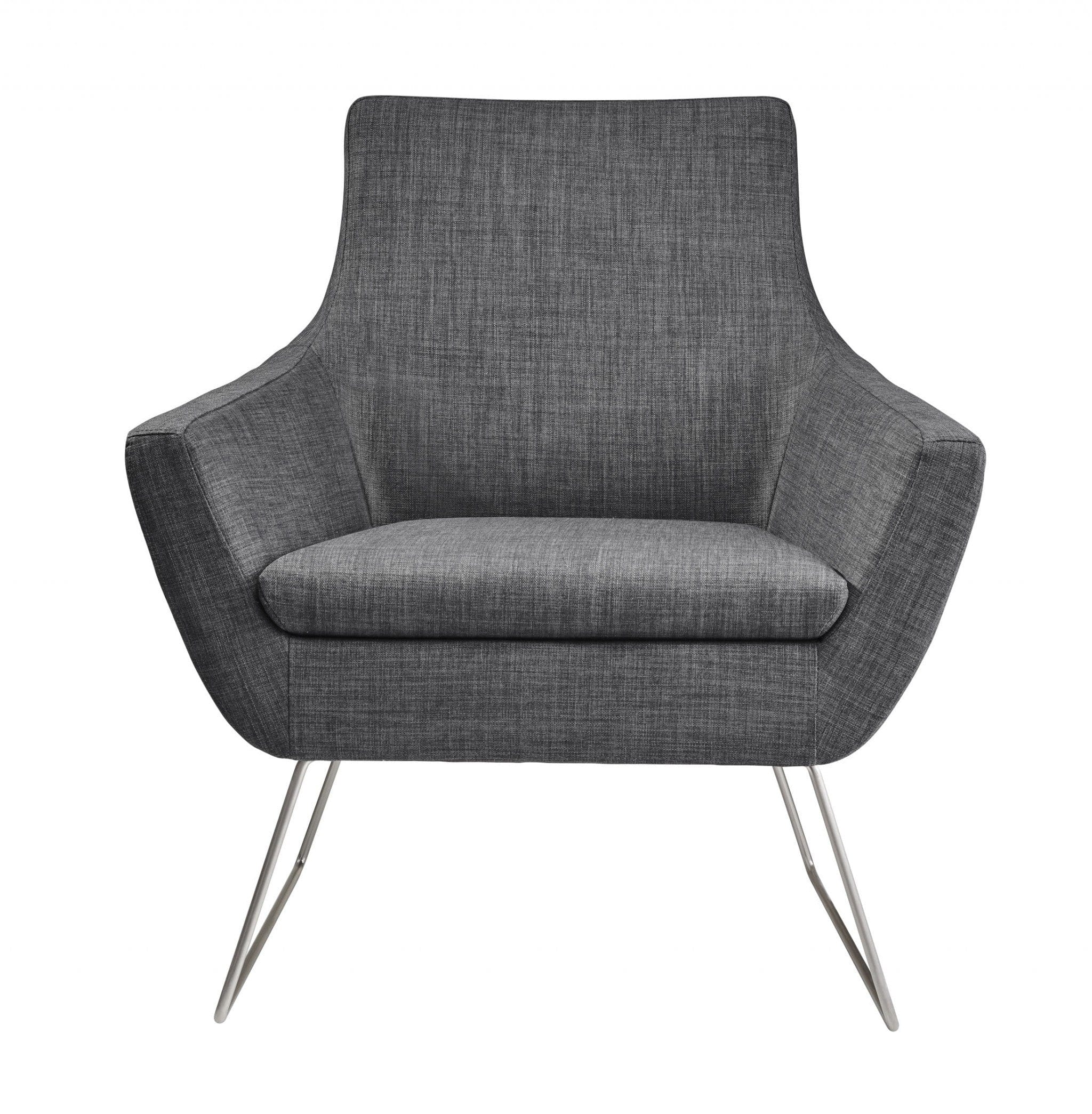 Dark Grey Upholstered Armchair - Homeroots