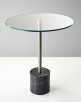21" Silver And Clear Glass Round End Table - Homeroots - Flyclothing LLC