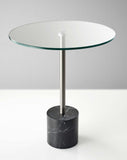 21" Silver And Clear Glass Round End Table - Homeroots