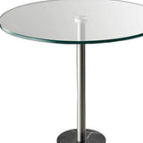 21" Silver And Clear Glass Round End Table - Homeroots - Flyclothing LLC