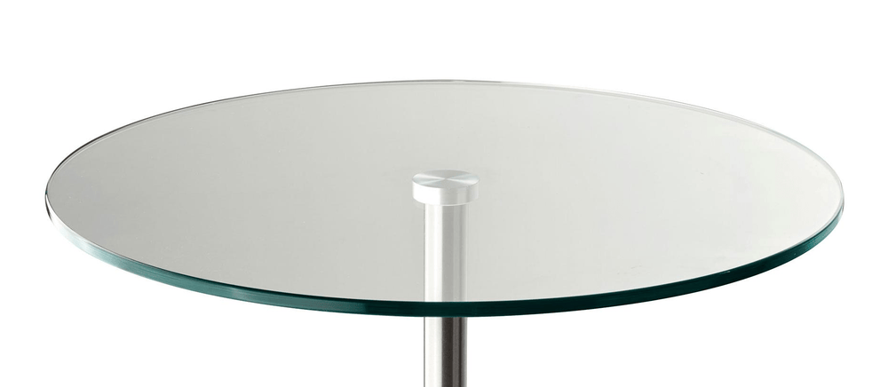 21" Silver And Clear Glass Round End Table - Homeroots